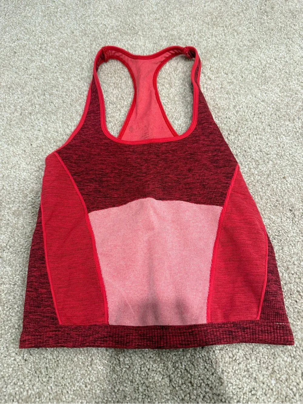 Free People Red Colorblock Racerback Tank Top